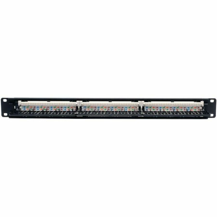 Eaton Tripp Lite Series 24-Port 1U Rack-Mount Cat5e 110 Patch Panel, 568B, RJ45 Ethernet, TAA N052-024