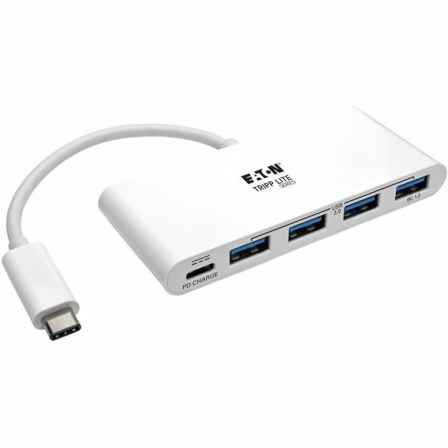 Eaton Tripp Lite Series 4-Port USB-C Hub, USB 3.x (5Gbps), 4x USB-A Ports, 60W PD Charging, White U460-004-4A-C