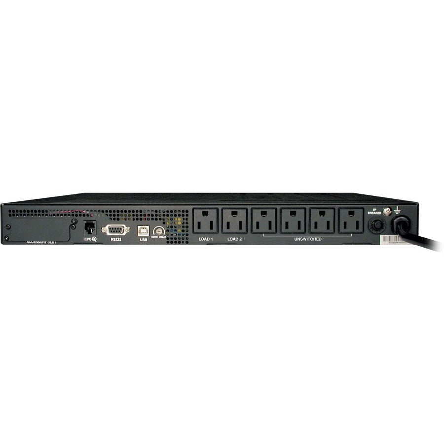 Tripp Lite by Eaton TAA SmartPro 120V 1kVA 800W Line-Interactive Sine Wave UPS, 1U Rack/Vertical, Network Card Options, USB, 6 Outlets SM1000RM1UTAA