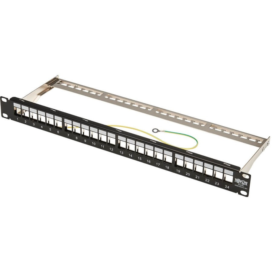 Tripp Lite by Eaton 24-Port 1U Rack-Mount Shielded Blank Keystone/Multimedia Patch Panel, RJ45 Ethernet, USB, HDMI, Cat5e/6 N062-024-KJ-SH