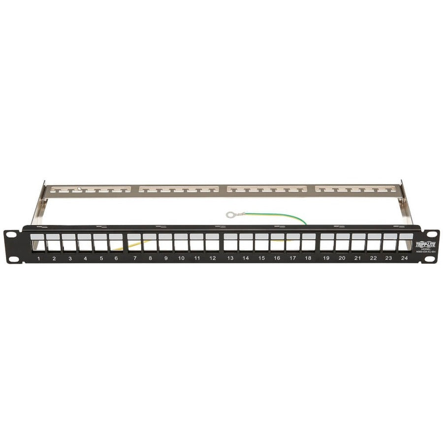 Tripp Lite by Eaton 24-Port 1U Rack-Mount Shielded Blank Keystone/Multimedia Patch Panel, RJ45 Ethernet, USB, HDMI, Cat5e/6 N062-024-KJ-SH