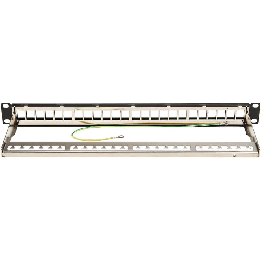 Tripp Lite by Eaton 24-Port 1U Rack-Mount Shielded Blank Keystone/Multimedia Patch Panel, RJ45 Ethernet, USB, HDMI, Cat5e/6 N062-024-KJ-SH