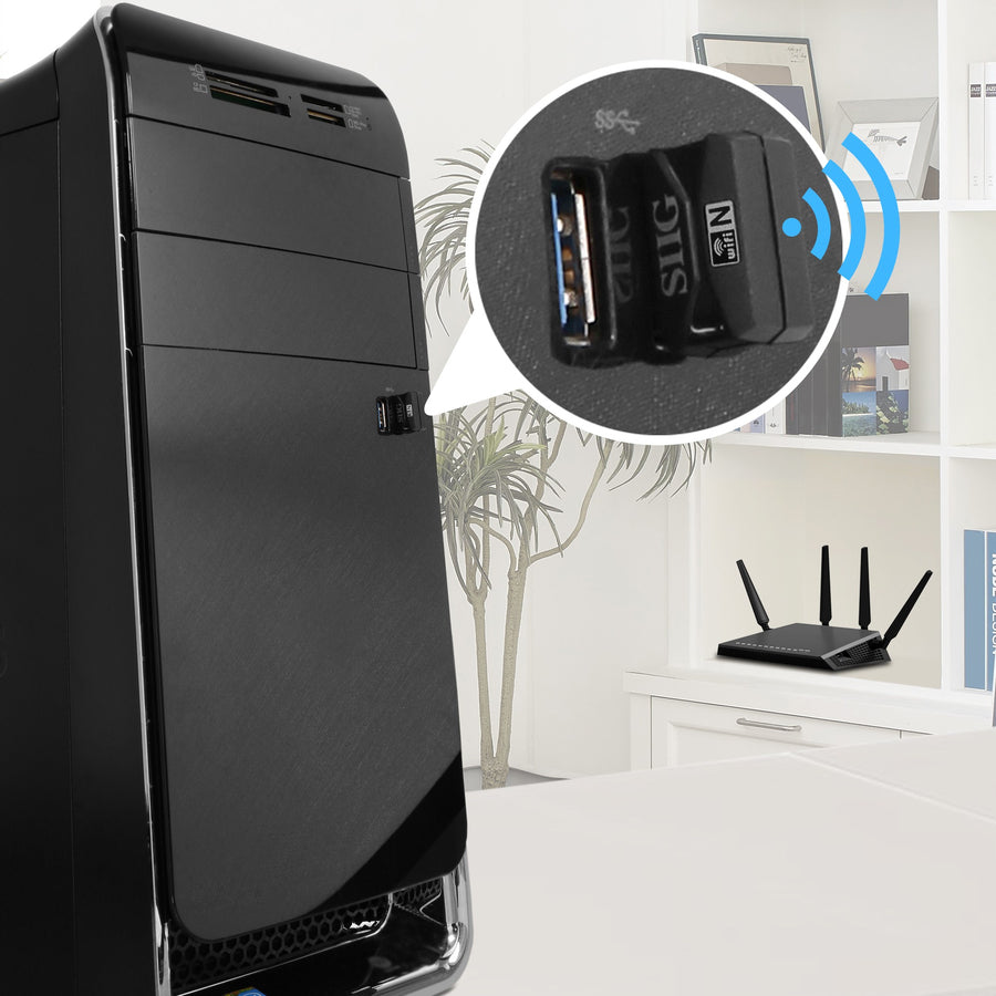 SIIG IEEE 802.11n Wi-Fi Adapter for Desktop Computer/Notebook JU-WR0112-S2