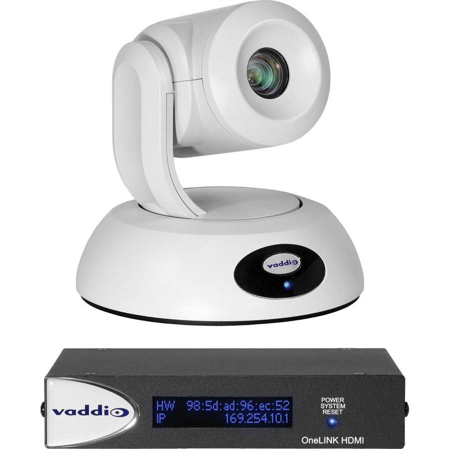 Vaddio RoboSHOT 12E HDBT OneLINK HDMI Video Conferencing System - Includes PTZ Camera and HDMI Interface - White 999-99600-100W