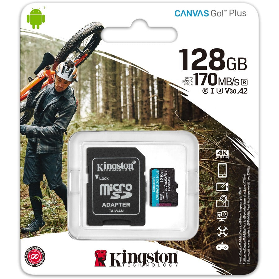 Kingston Canvas Go! Plus SDCG3 128 GB Class 10/UHS-I (U3) microSDXC SDCG3/128GB