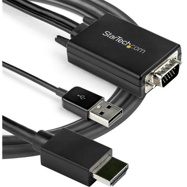 StarTech.com 2m VGA to HDMI Converter Cable with USB Audio Support - 1080p Analog to Digital Video Adapter Cable - Male VGA to Male HDMI VGA2HDMM2M