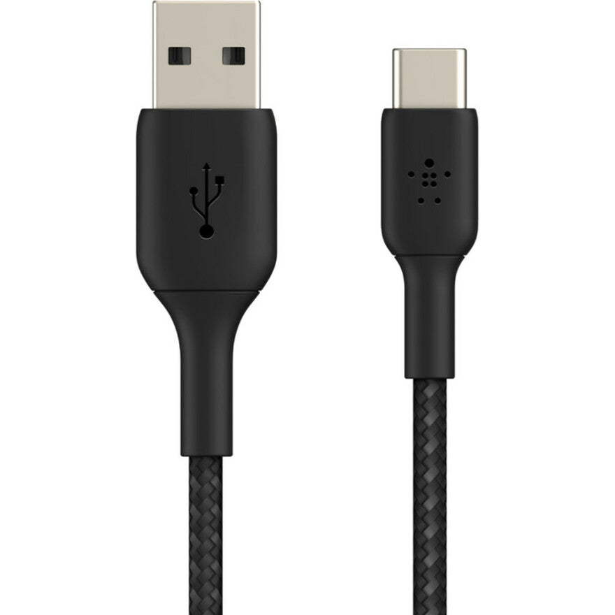 Belkin BoostCharge Braided USB-C to USB-A Cable (2 meter / 6.6 foot, Black) CAB002BT2MBK