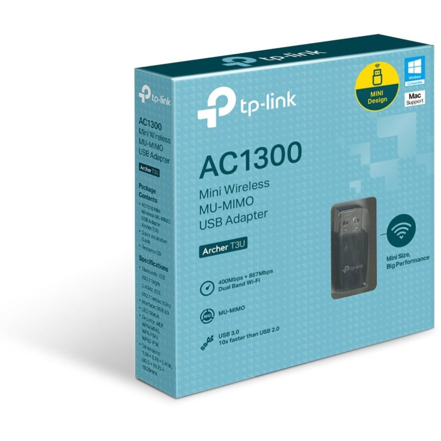 TP-Link Archer T3U - IEEE 802.11ac Dual Band Wi-Fi Adapter for PC Desktop/Notebook Archer T3U