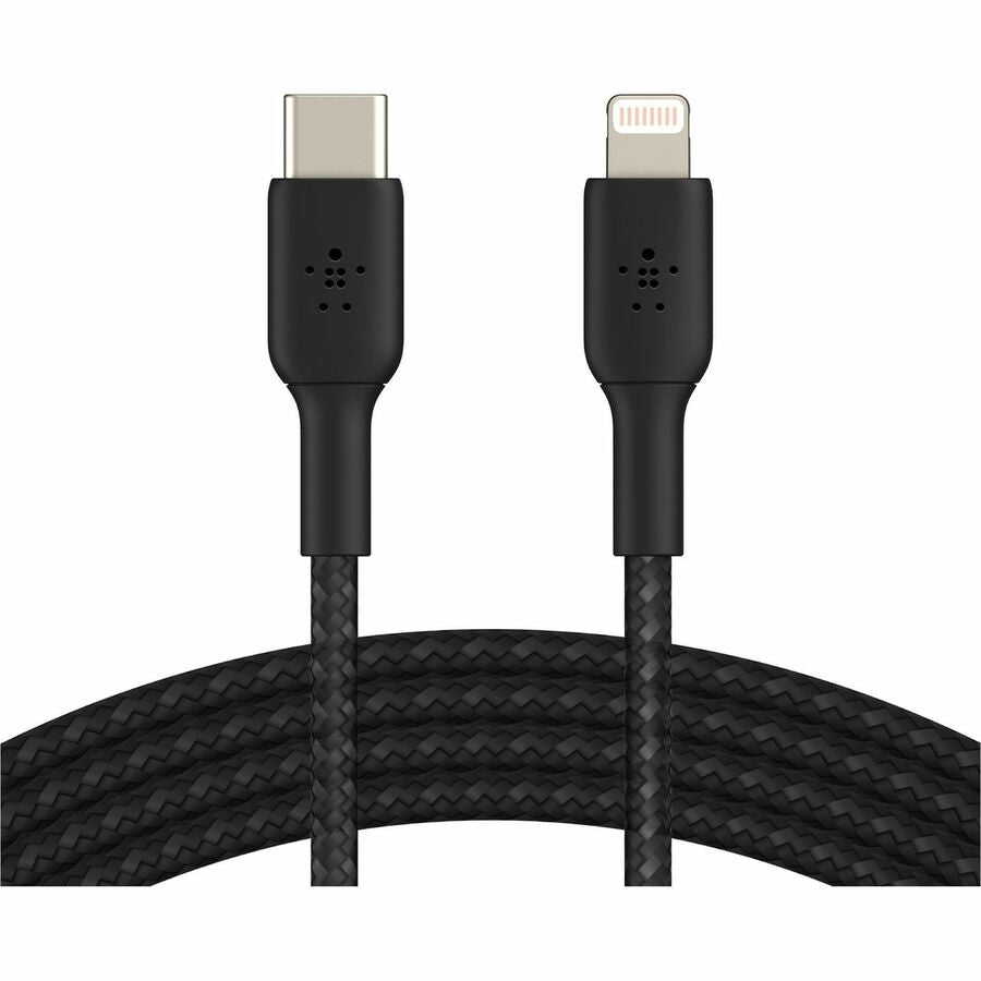 Belkin 30W USB-C to Lightning Cable - Nylon, Braided - M/M - 2m/6.6ft - Black CAA004BT2MBK