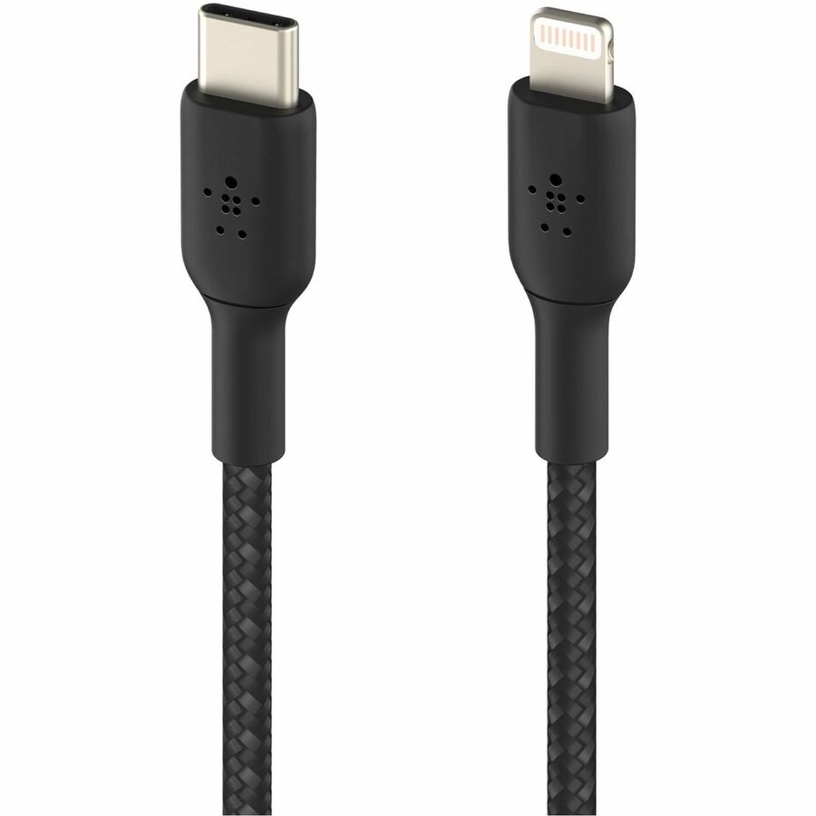Belkin 30W USB-C to Lightning Cable - Nylon, Braided - M/M - 2m/6.6ft - Black CAA004BT2MBK