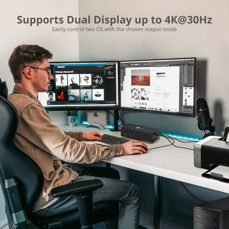 SIIG 2x1 Dual View USB HDMI KVM Switch - 4K 30Hz CE-KV0711-S1