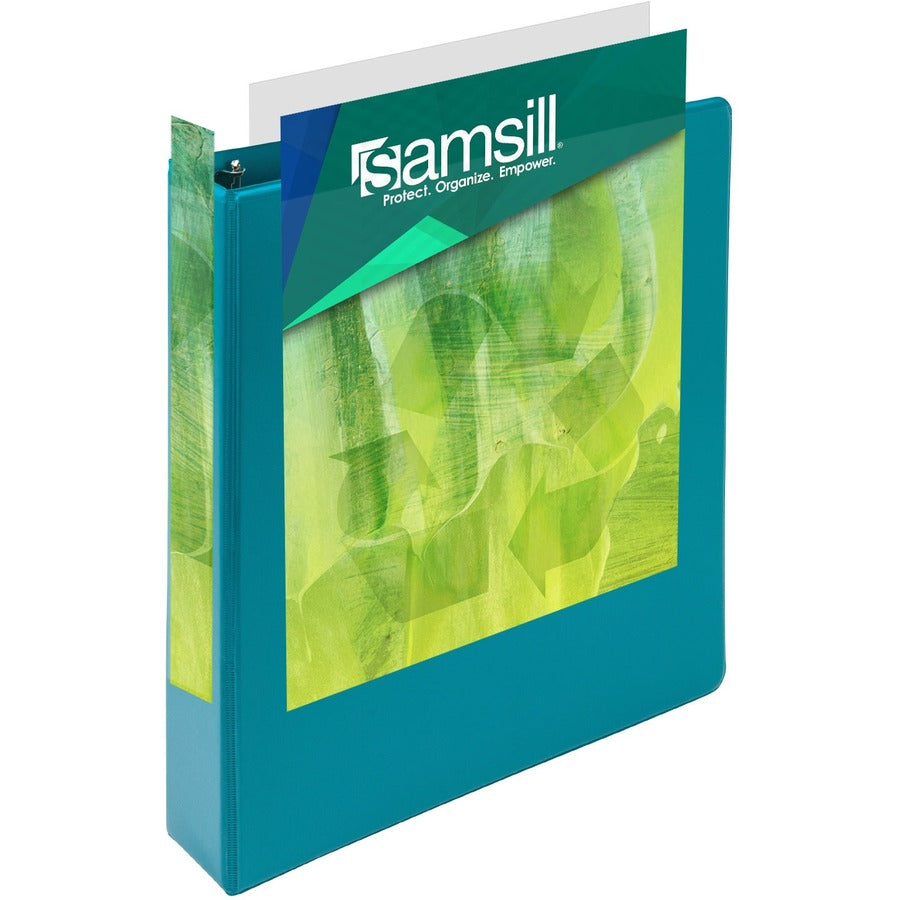 Samsill Plant-Based Durable 1.5 Inch 3 Ring Binders, Made in the USA, Fashion Clear View Binders, Up to 25% Plant-Based Plastic, Assorted, 4 Pack (MP48659) MP48659