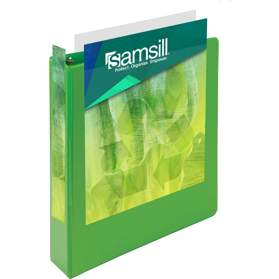 Samsill Plant-Based Durable 1.5 Inch 3 Ring Binders, Made in the USA, Fashion Clear View Binders, Up to 25% Plant-Based Plastic, Assorted, 4 Pack (MP48659) MP48659