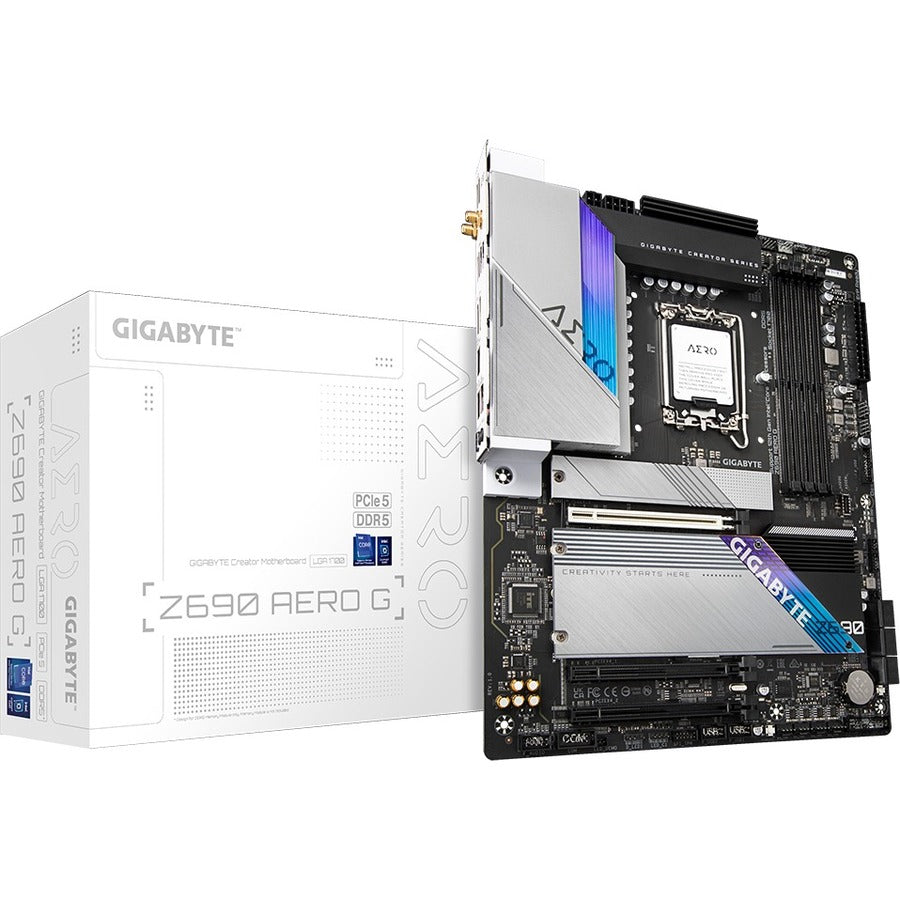 Gigabyte Z690 AERO G Gaming Desktop Motherboard - Intel Z690 Chipset - Socket LGA-1700 - Intel Optane Memory Ready - ATX Z690 AERO G