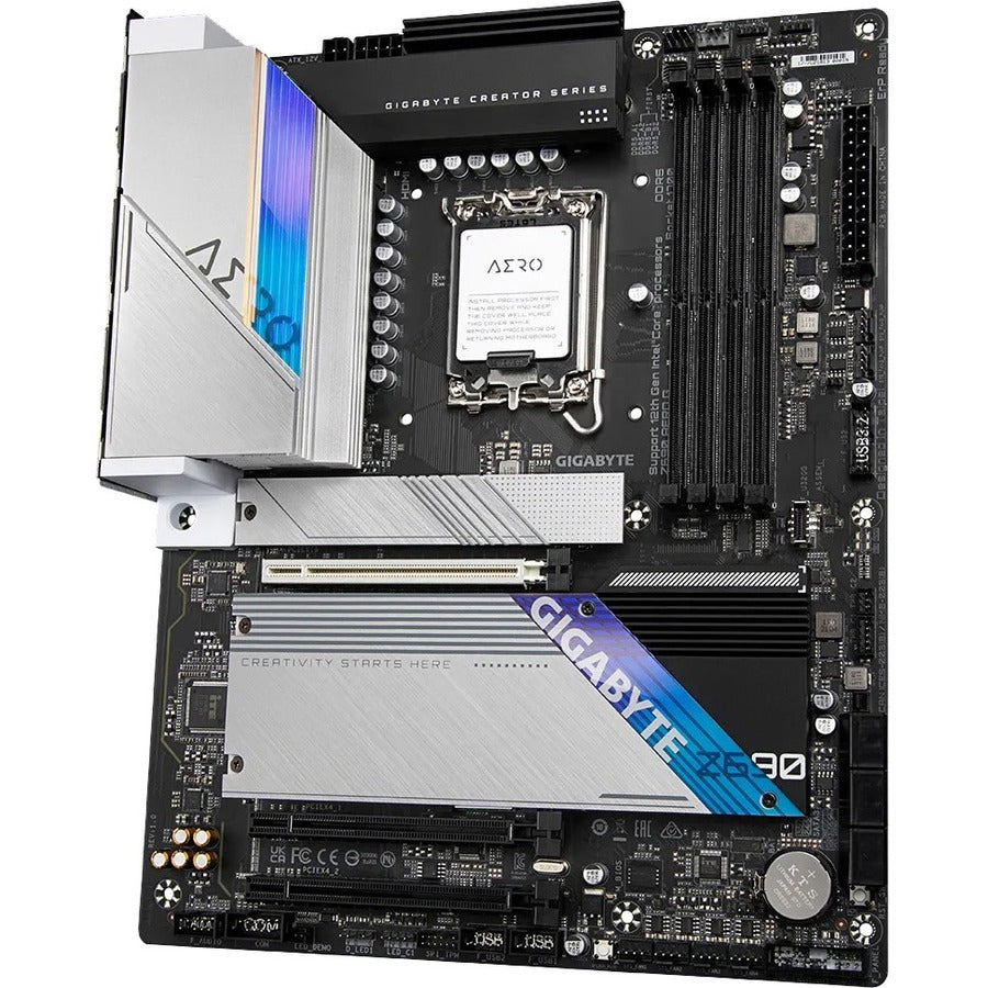 Gigabyte Z690 AERO G Gaming Desktop Motherboard - Intel Z690 Chipset - Socket LGA-1700 - Intel Optane Memory Ready - ATX Z690 AERO G
