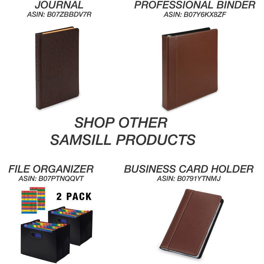Samsill Two-Tone Padfolio, Resume Portfolio, Business Portfolio, with 8.5 x 11" Writing Pad, Brown and Dark Brown (71656) 71656