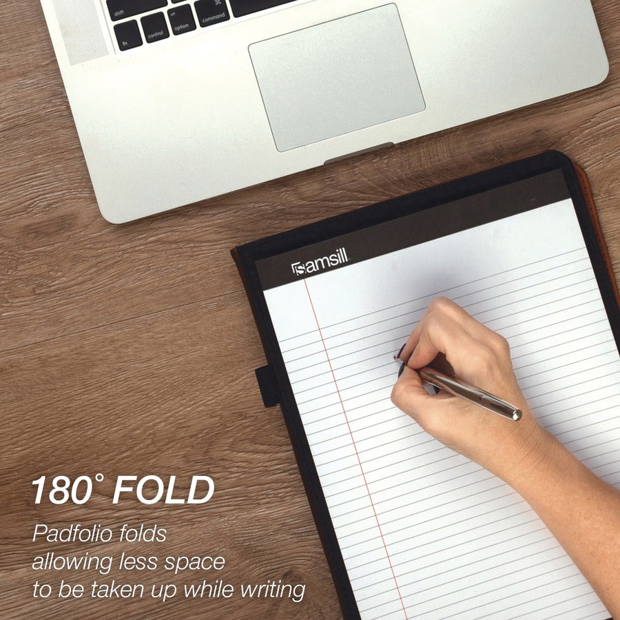 Samsill Two-Tone Padfolio, Resume Portfolio, Business Portfolio, with 8.5 x 11" Writing Pad, Brown and Dark Brown (71656) 71656