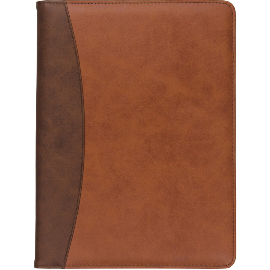 Samsill Two-Tone Padfolio, Resume Portfolio, Business Portfolio, with 8.5 x 11" Writing Pad, Brown and Dark Brown (71656) 71656