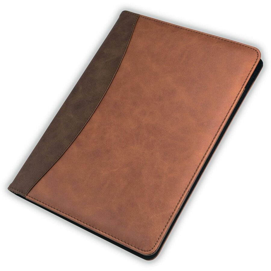 Samsill Two-Tone Padfolio, Resume Portfolio, Business Portfolio, with 8.5 x 11" Writing Pad, Brown and Dark Brown (71656) 71656