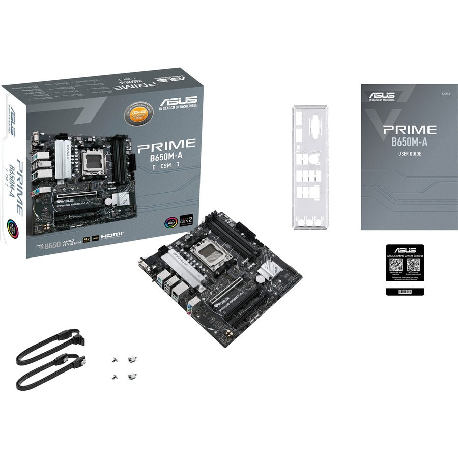 Asus Prime B650M-A-CSM Desktop Motherboard - AMD B650 Chipset - Socket AM5 - Micro ATX PRIME B650M-A-CSM