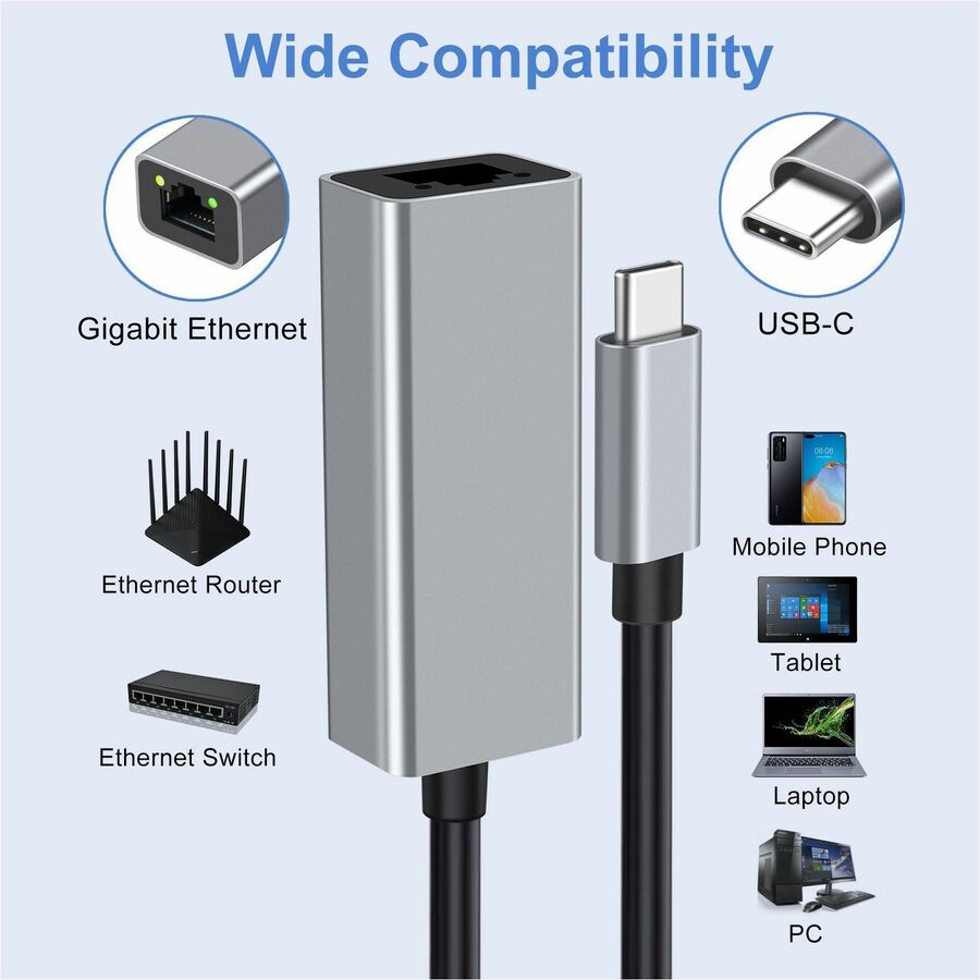 Adesso USB-C to Ethernet Network Adapter (TAA Compliant) AUH-5000