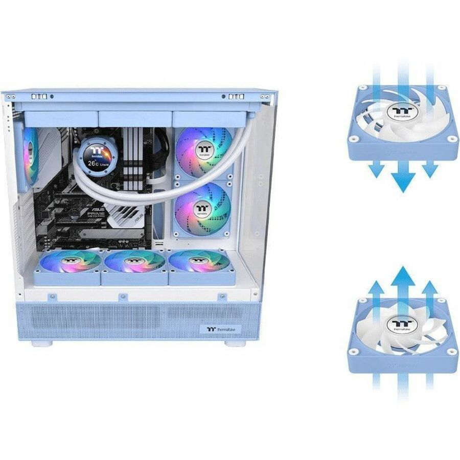 Thermaltake CT120 EX Reverse ARGB Sync PC Cooling Fan Hydrangea Blue (3-Fan Pack) - 3 Pack CL-F198-PL12BU-A