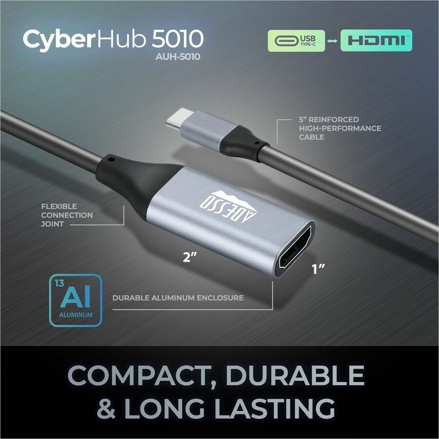 Adesso USB C To HDMI Adapter @4K/60Hz AUH-5010