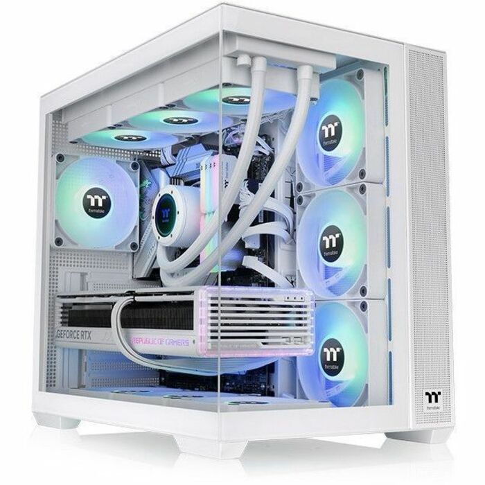 Thermaltake View 380 TG ARGB Snow Mid Tower Chassis CA-1Z2-00M6WN-00