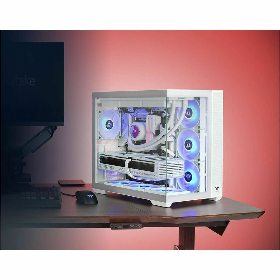 Thermaltake View 380 TG ARGB Snow Mid Tower Chassis CA-1Z2-00M6WN-00