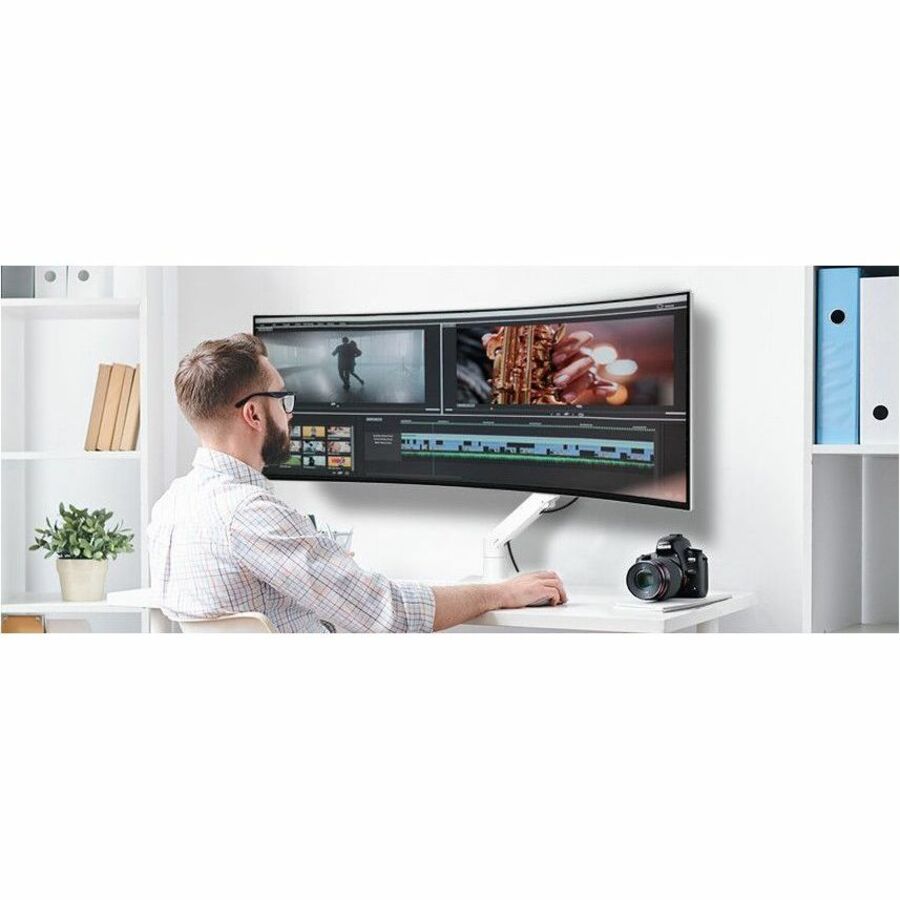 SIIG Single Heavy Duty 34"- 49" Monitor Arm with Easy Top Mounting - Weight Between 22 to 44 lbs CE-MT3S11-S1