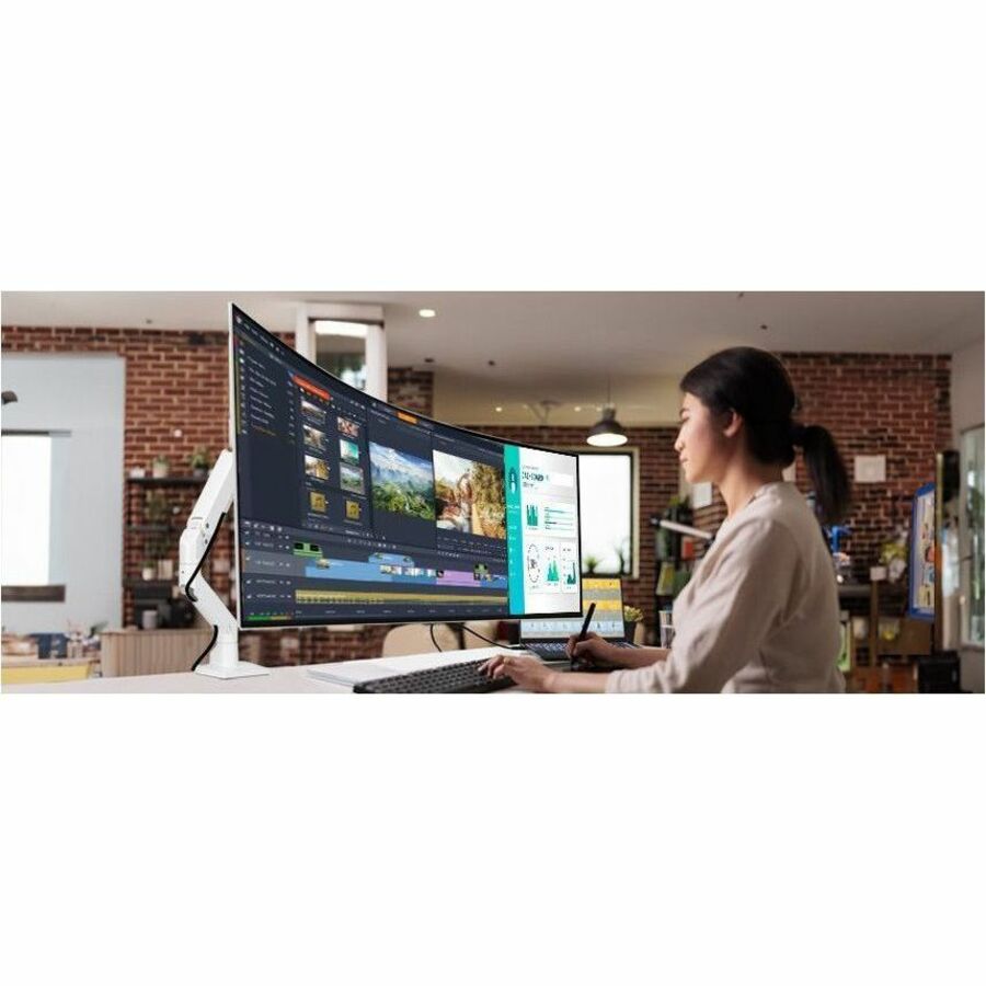 SIIG Single Heavy Duty 34"- 49" Monitor Arm with Easy Top Mounting - Weight Between 22 to 44 lbs CE-MT3S11-S1