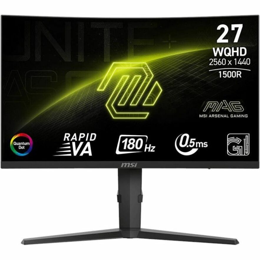 MSI MAG 275CQRF QD E2 27" Class WQHD Curved Screen Gaming LCD Monitor - 16:9 - Black MAG275CQRFQDE2