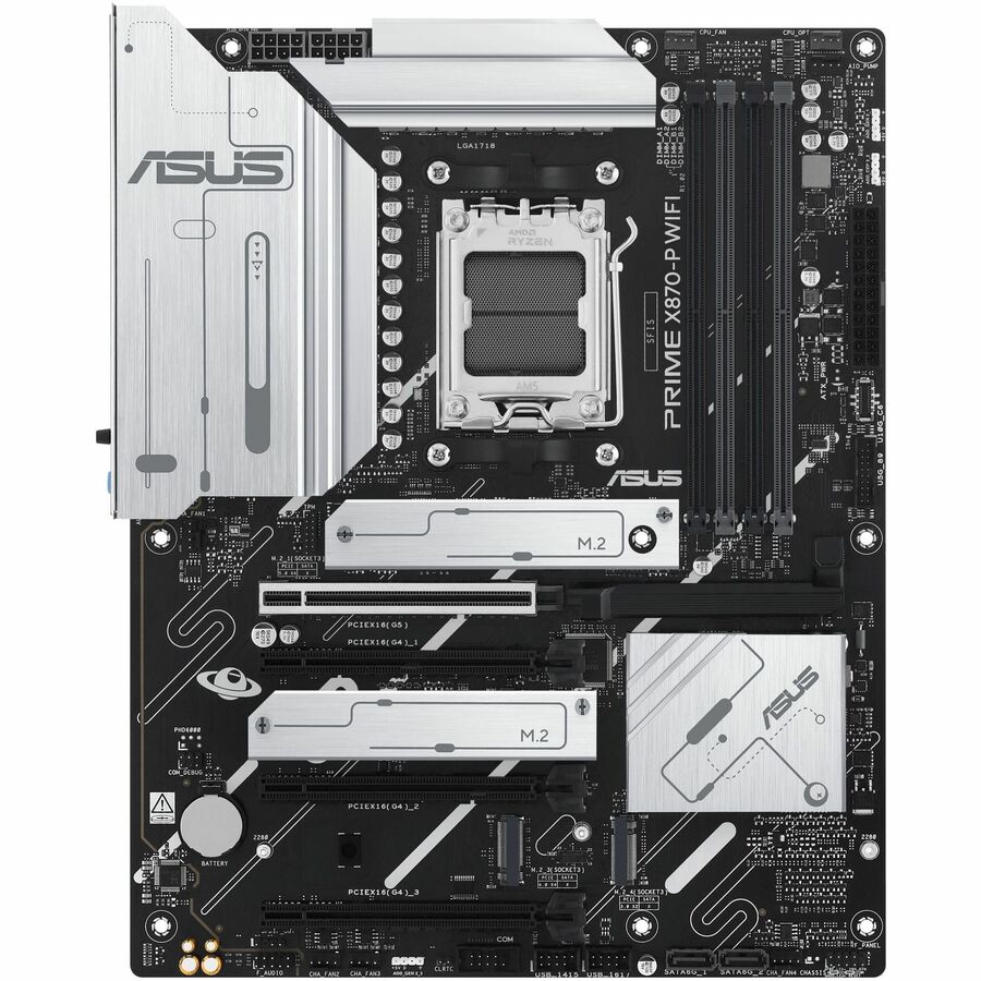 Asus Prime X870-P WIFI Gaming Desktop Motherboard - AMD X870 Chipset - Socket AM5 - ATX PRIMEX870-PWIFI