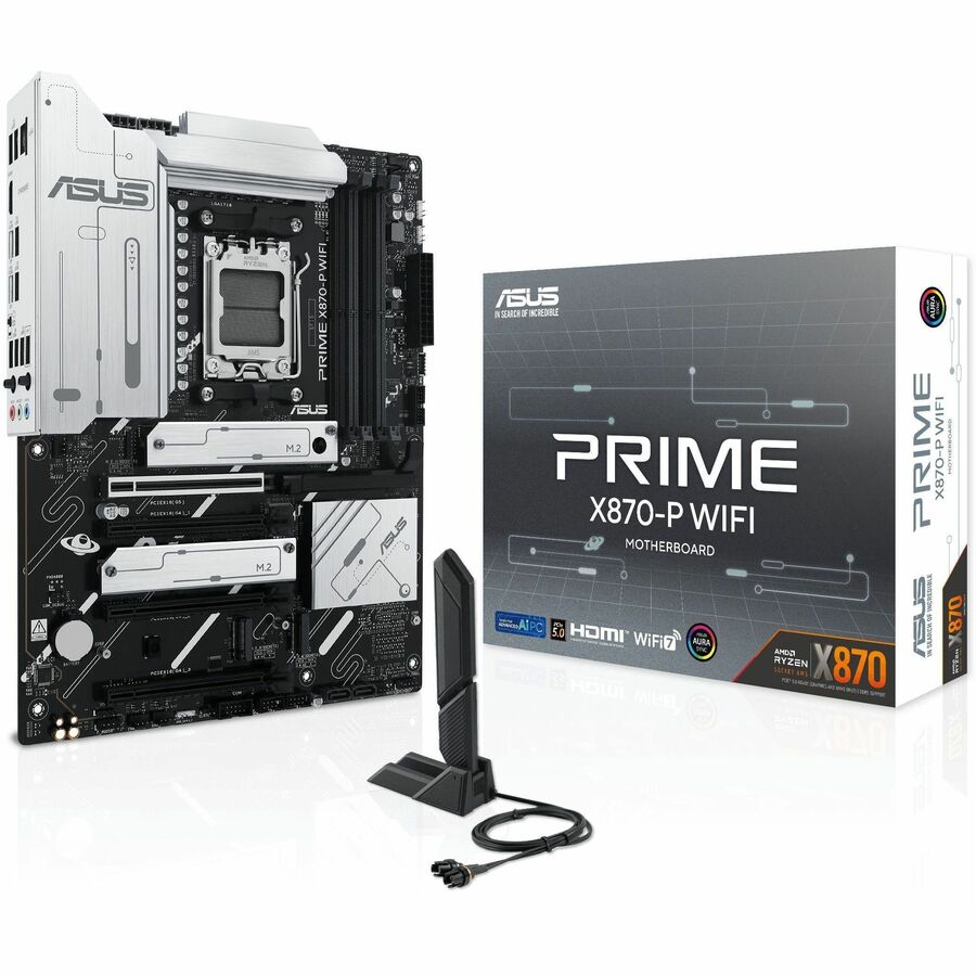 Asus Prime X870-P WIFI Gaming Desktop Motherboard - AMD X870 Chipset - Socket AM5 - ATX PRIMEX870-PWIFI