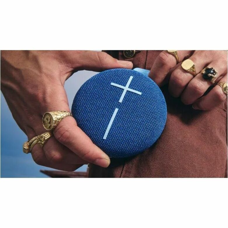 ULTIMATE EARS MINIROLL Ultra-Portable Waterproof Bluetooth Speaker, Big Bass, IP67 Dustproof, 131 ft (40 m) Range - Majestic Blue 984-002020