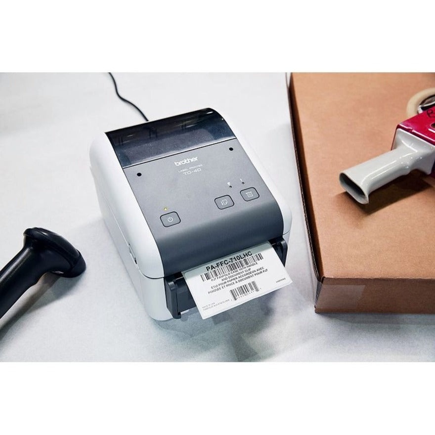 Brother TD4520DN Desktop Direct Thermal Printer - Monochrome - Label Print - Fast Ethernet - USB - Serial TD4520DN