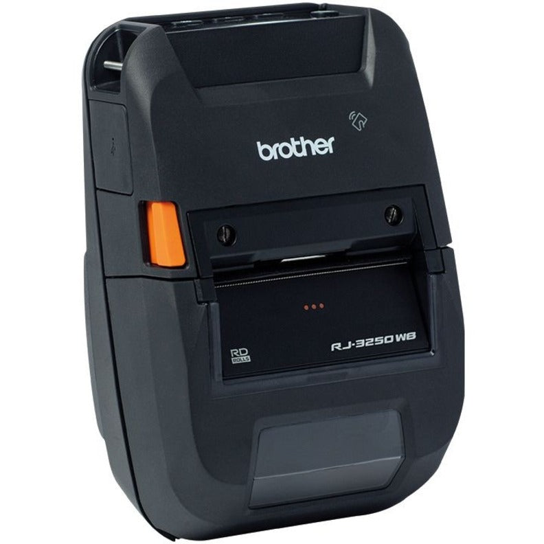 Brother RuggedJet RJ-3250WB-L Mobile Direct Thermal Printer - Monochrome - Portable - Label/Receipt Print - Ethernet - USB - Bluetooth - Wireless LAN - Black RJ3250WBL