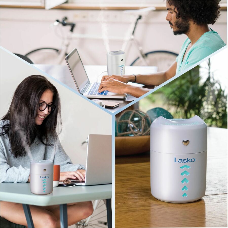 Lasko Ultrasonic Personal Cool Mist Humidifier with Nightlight, UH150, White UH150