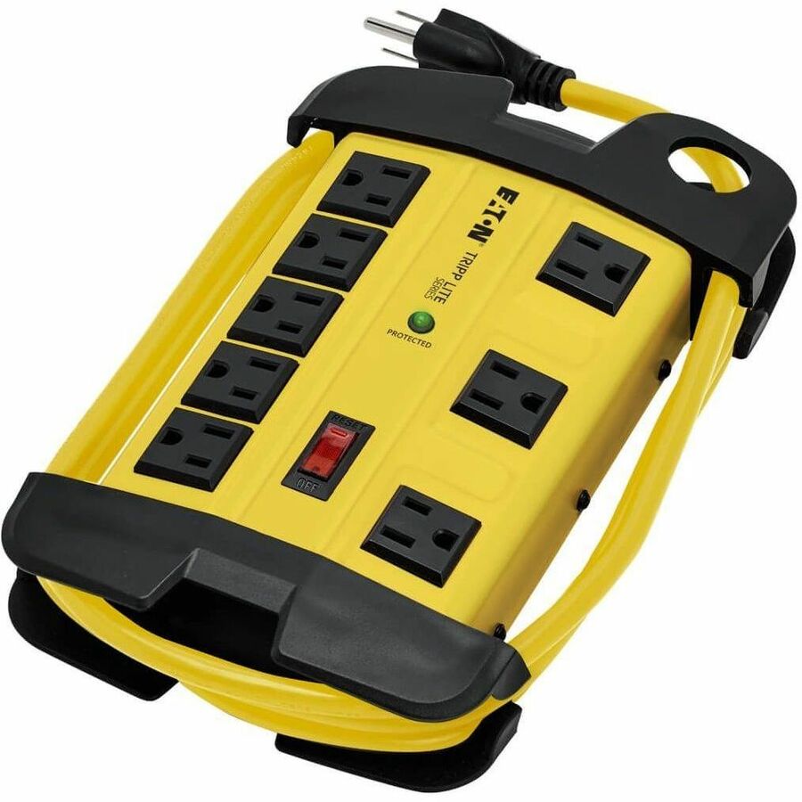 Eaton Tripp Lite Series Protect It! 8-Outlet Industrial Safety Surge Protector, 25 ft. Cord, 3900 Joules, Cord Wrap, Hang Holes TLM825SA