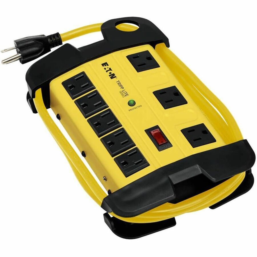 Eaton Tripp Lite Series Protect It! 8-Outlet Industrial Safety Surge Protector, 25 ft. Cord, 3900 Joules, Cord Wrap, Hang Holes TLM825SA