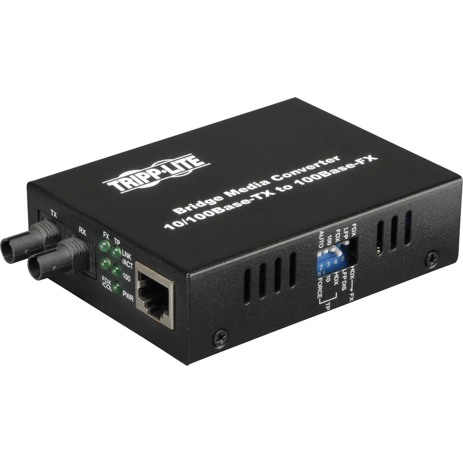 Tripp Lite by Eaton Multimode Fiber to Ethernet Media Converter, 10/100BaseT to 100BaseFX-ST, 2km, 1310nm N784-001-ST
