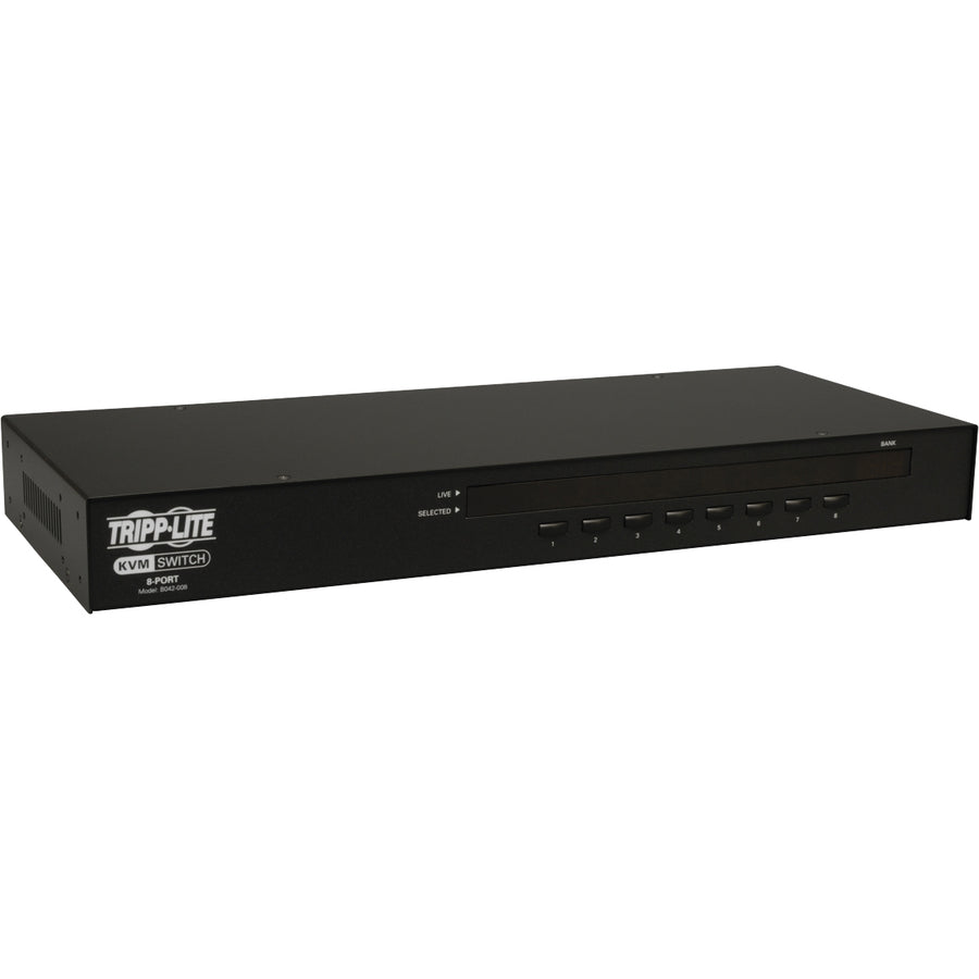 Tripp Lite by Eaton 8-Port 1U Rack-Mount USB/PS2 KVM Switch with On-Screen Display B042-008