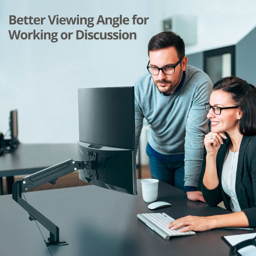 SIIG Single Gas Spring C-Clamp Monitor Desk Mount - 17" to 27" CE-MT3311-S1