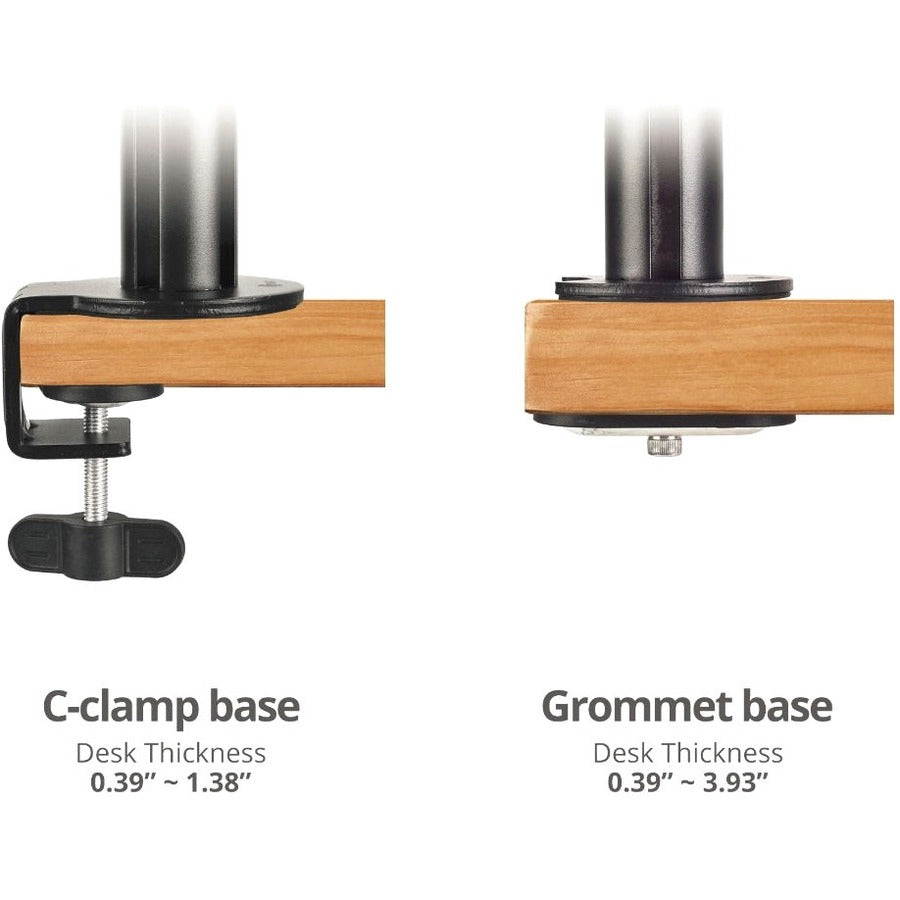 SIIG Dual Arm Pole Multi-Angle Replaceable Articulating Monitor Desk Mount - 14" to 30" - Max Load 17.6lbs each - Expandable Slide Rails Design - up to 4 monitors CE-MT3E11-S1