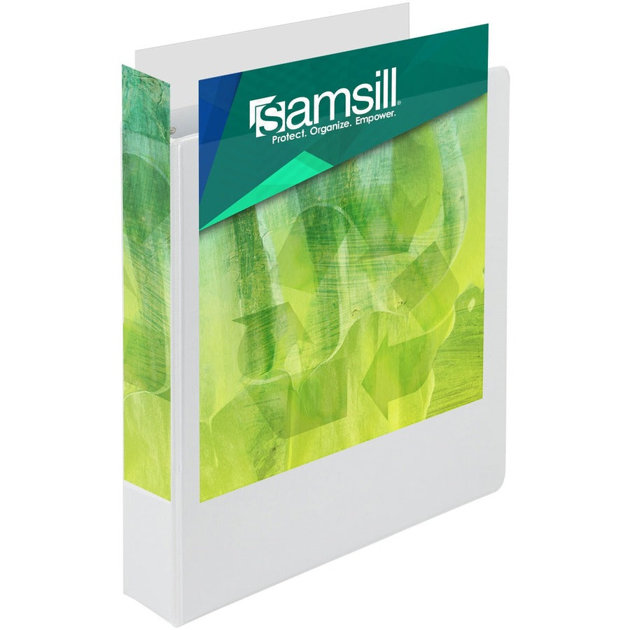 Samsill Plant-Based Durable 1.5 Inch 3 Ring Binders, Made in the USA, Fashion Clear View Binders, Up to 25% Plant-Based Plastic, Assorted, 4 Pack (MP46959) MP46959