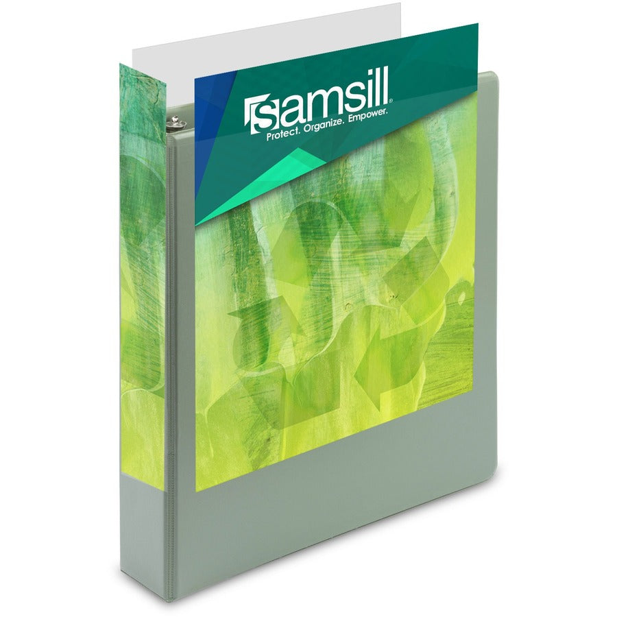 Samsill Plant-Based Durable 1.5 Inch 3 Ring Binders, Made in the USA, Fashion Clear View Binders, Up to 25% Plant-Based Plastic, Assorted, 4 Pack (MP46959) MP46959