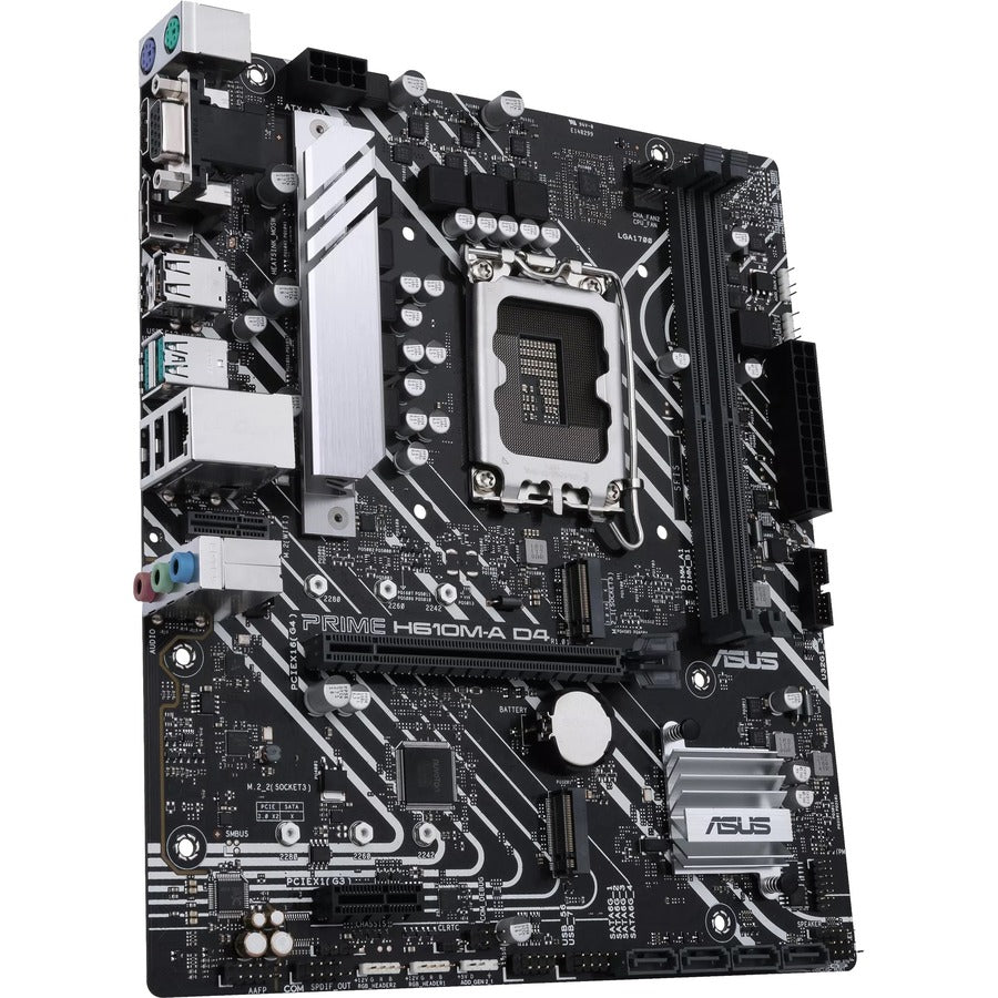 Asus Prime H610M-A D4-CSM Desktop Motherboard - Intel H610 Chipset - Socket LGA-1700 - Micro ATX PRIME H610M-A D4-CSM