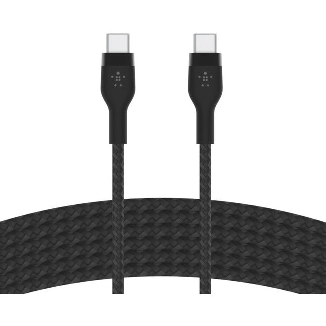 Belkin 60W USB-C to USB-C Cable - 480 Mbps - Silicone, Braided - M/M - 3m/9.9ft - Black CAB011BT3MBK