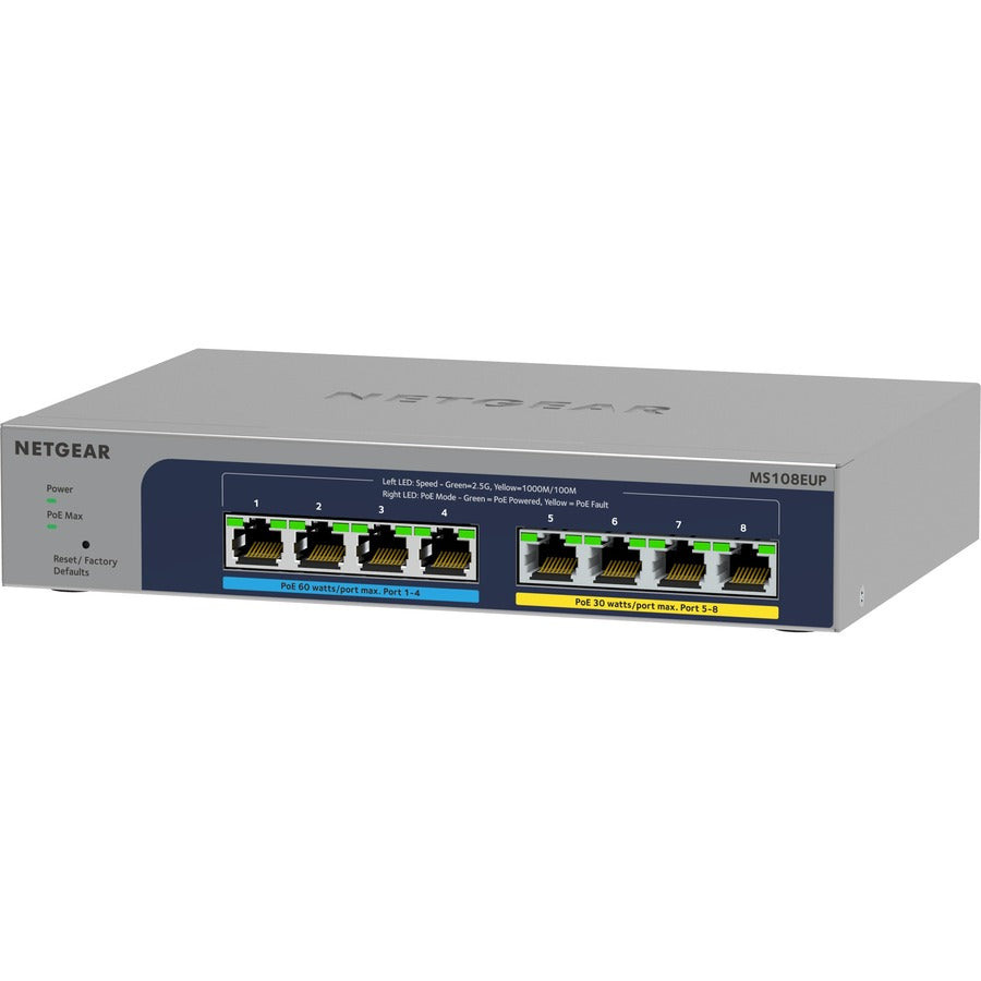 Netgear 8-port Ultra60 PoE++ Multi-Gigabit (2.5G) Ethernet Plus Switch MS108EUP-100NAS