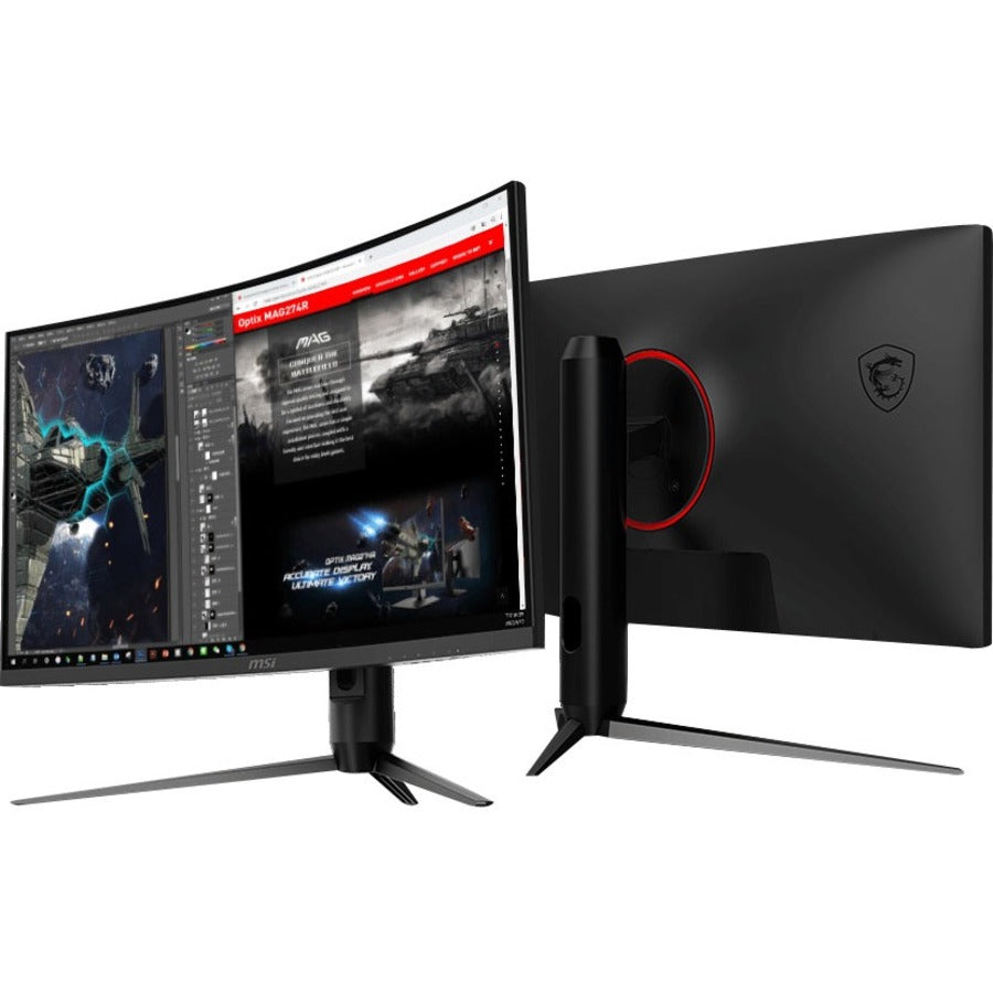 MSI Optix G271CQP E2 27" Class WQHD Curved Screen Gaming LCD Monitor - 16:9 - Metallic Black OPTIXG271CQPE2